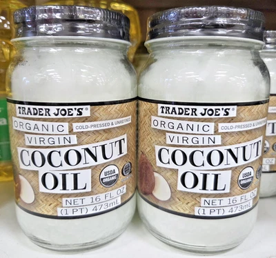 Trader Joe's Organic Virgin Cold-Pressed & Unrefined Coconut Oil (2 Bottles) - Image 1 of 2