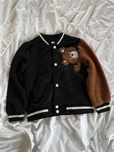 SHEIN Kids Teddy Bear Black Sweater - Picture 1 of 15