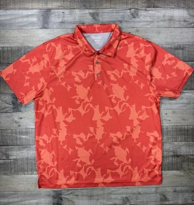 Camisa Polo Etonic Para Hombre Extra Grande Naranja Golf Tenis Rendimiento Elástica Foto 1 de 4