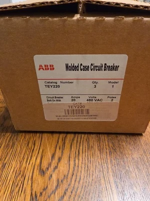 TEY220 Circuit Breaker 2 Pole 20 Amp 480/277 Volt Bolt-On - Image 1 of 2