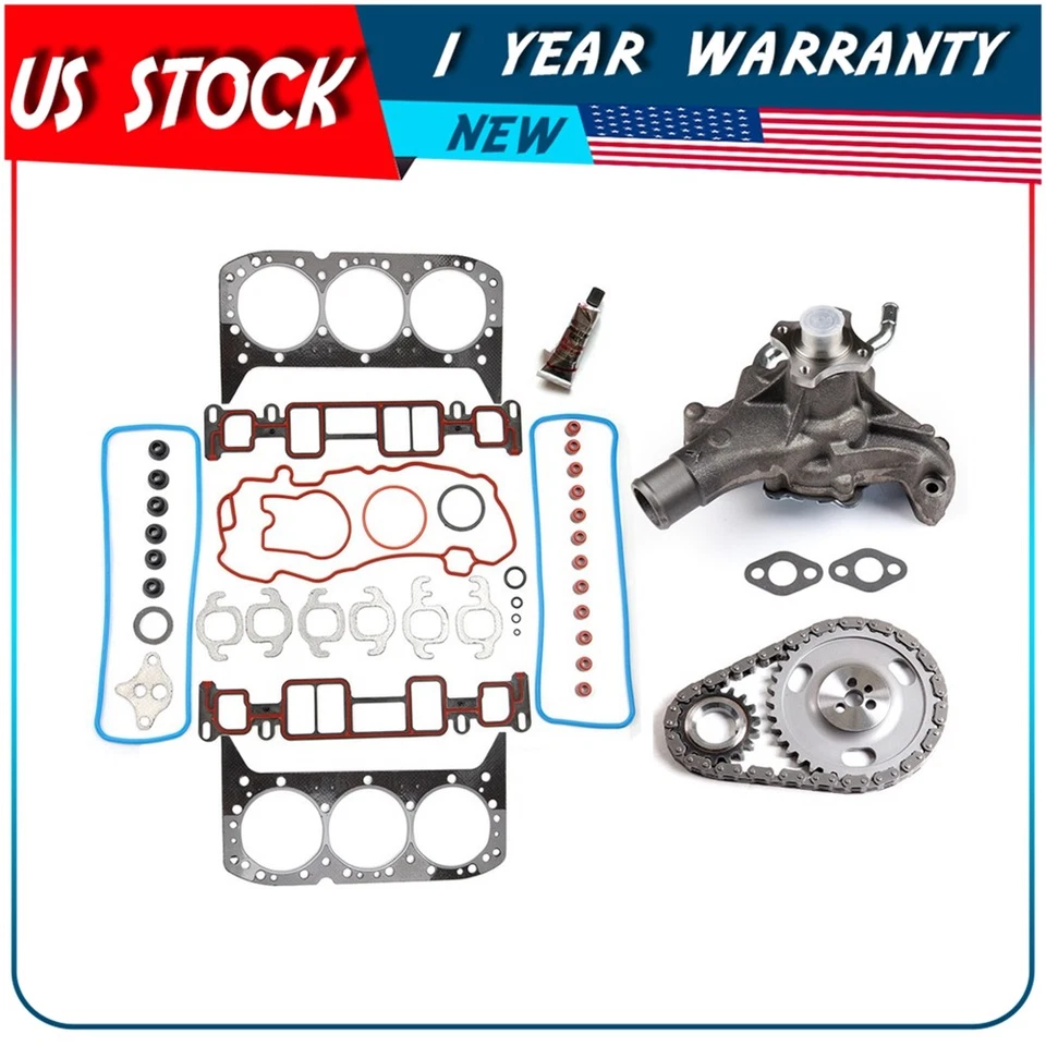 Juego de juntas de culata para GMC Jimmy SLS 1997-1998 kit de cadena de distribución bomba de agua 4,3 L Foto 1 de 4