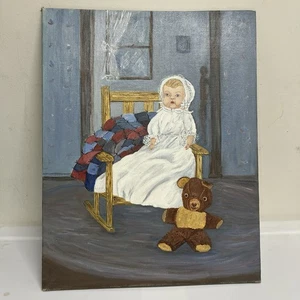 Mamas Puppe Dennys Bär Stillleben Zimmer gruseliges Gemälde von Elizabeth Dowdy - Bild 1 von 6