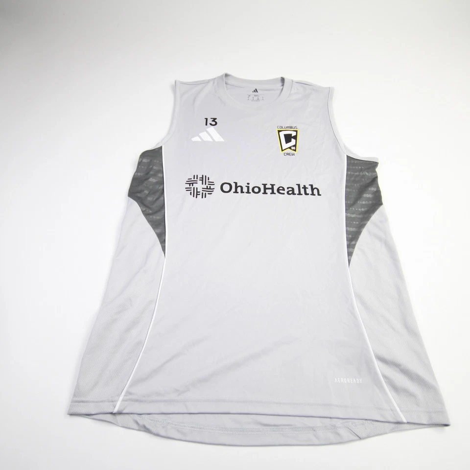 Camisa sin mangas Columbus Crew Adidas para hombre gris claro usada Foto 1 de 1