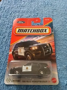 Matchbox Ford Police Interceptor Utility 75/125 Black/White - Picture 1 of 6