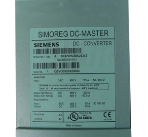6RA7 075-6DS22-0-Z NEW SIEMENS DC GOVERNOR 6RA7075-6DS22-0-Z Master Rectifier - Picture 1 of 3