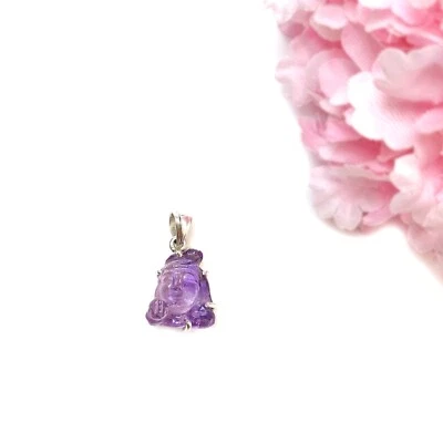 3,96 gms pietra preziosa ametista argento sterling 925 Lord Shiva Prong Set c... - Immagine 1 di 4