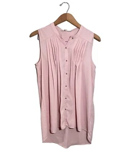 Daniel Rain Plissee Pink Top Damen kleine Knöpfe fließend zartrosa - Bild 1 von 7