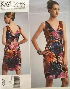 Vogue Sewing Pattern 1302, sz 14-16-18-20-22, Kay Unger Designer Dress - Picture 1 of 4