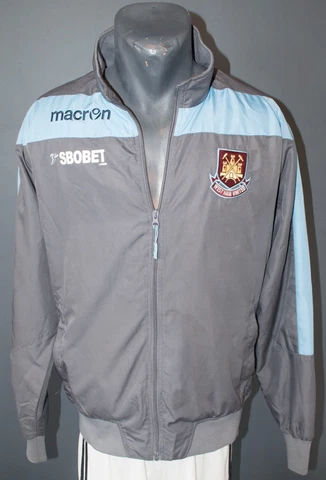 West Ham United Jacket 2012/2013 Gray Football Soccer Track Mens Adult Size L Cover