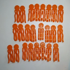 Vintage Crafts Orange Plastic Clothes Pins / Pegs / Clips With Animals Decor 24 - Picture 1 of 6