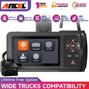 Heavy Duty Truck HD OBD Scanner DPF For Cunmmins & Caterpillar Diagnostic Tool - Foto 1 di 10