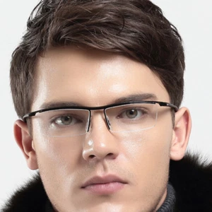 Titanium Alloy TR90 Flexible Eyeglass Frames Half Rimless Glasses Myopia unisex - Picture 1 of 40