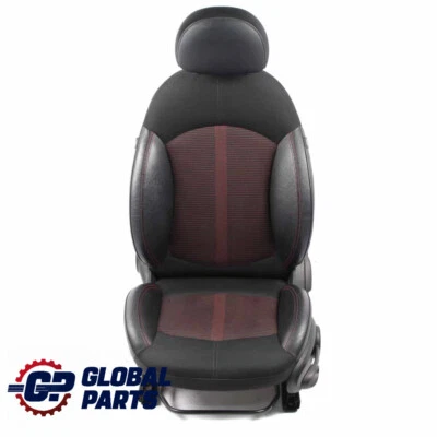 Mini R60 Asiento Delantero Izquierdo Sport Tela Cuero Líneas Paralelas Rojo - Imagen 1 de 4