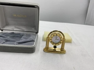 Vintage Bulova Berkely B0567 Miniature Brass Clock NOS - Picture 1 of 7