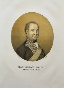 c1820 Maximilian I. Joseph Bayern Getöntes Lithographie-Porträt Selb Stieler - Bild 1 von 1