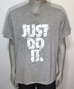 Camiseta Nike Just Do It Para Hombres 2XL Camiseta Manga Corta Gris Blanco DriFit Corte Atlético - Imagen 1 de 4