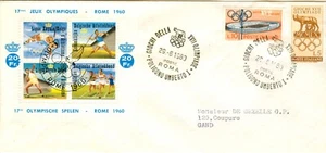 Italy Olympic Games Rome 1960 cover with Belgium posterstampblock Poligono Umber - Picture 1 of 1