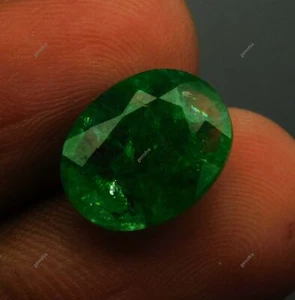 6 Ct Natural CERTIFIED Emerald Oval Cut Green Colombian Ring Size Loose Gemstone - Picture 1 of 12