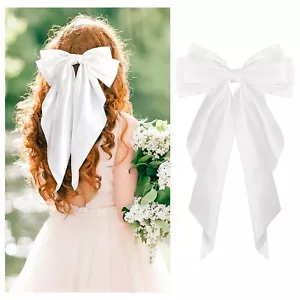 1PC Satin Hair Bows for Women Large Hair Barrettes Ribbon for Girls Giant Lon... - Picture 1 of 7