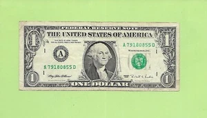 1995 $1 WEB FED PRESS A 7918 0855 D .... FRONT PLATE-7, BACK-8 RUN-13 - Bild 1 von 2