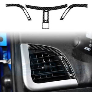 Black Carbon Fiber Dashboard Air Vent Outlet Cover Trim For Peugeot 206 2009-14 - Picture 1 of 9