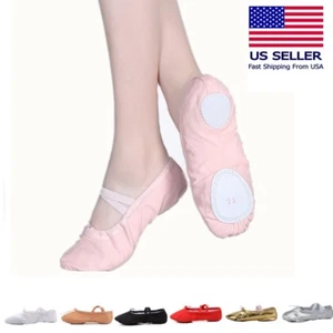 Zapatilla de baile de ballet Zapatos de lona de suela dividida - Imagen 1 de 33