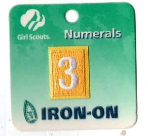~#3 Tres~Parche Insignia Numérica Número Tropa Margarita Girl Scouts Amarillo~NUEVO - Imagen 1 de 1