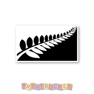 New Zealand B&W silver fern sticker 120mm quality waterproof vinyl NZ Kiwi - Picture 1 of 1