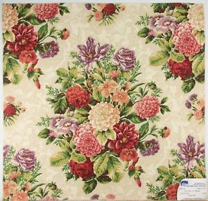 Kravet-Emma/Plum | 26" Memo Squares Lot of 2 | Floral Bouquet | Cotton Fabric