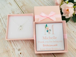 Personalisierte Hochzeit Andenken Geschenke Danke Brautjungfer Trauzeugin Geschenk - Bild 1 von 1