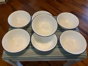 Juego de 7 ensaladeras de cereales para sopa Corelle JETT BLUE 6,25" bandas azules AZUL JET - Imagen 1 de 7