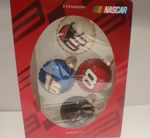 4 New Nascar Christmas Ornaments Boxed Set Dale Earnhardt Jr #8 #15 2004  - Picture 1 of 3