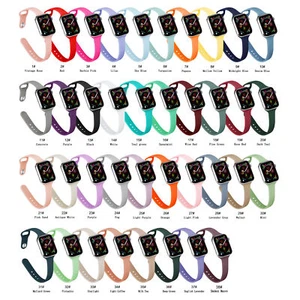 Slim Silicone Band Strap for Apple Watch Series 9 8 7 6 5 SE Ultra 40/44/41/45mm - Picture 1 of 46