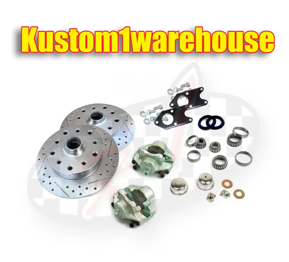 Bolt on link pin front disc brake conversion kit 5 lug Porsche for VW Volkswagen - Image 1 of 1