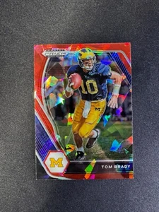 2021 Panini Prizm Draft Picks Tom Brady Red Cracked Ice #6 Michigan Patriots - Picture 1 of 2