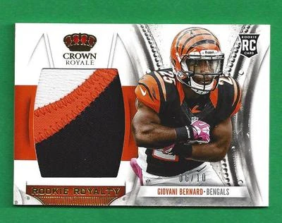 2013 Crown Royale Rookie Royalty Jersey Prime GIOVANI BERNARD /10 Bengals - Image 1 of 2