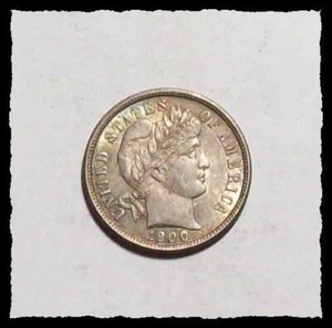 1900-P FRISEURGROSCHEN schöner Glanz mit LT Blauton Original Auswahl AU+ #17D36 - Bild 1 von 2