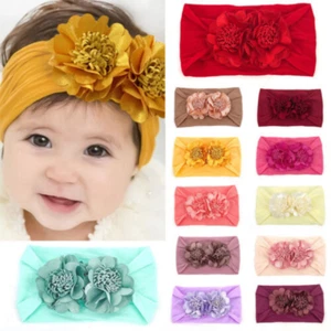 Kinder Mädchen Baby Nylon Stirnband Kleinkind Blume Haarband Headwraps Zubehör - Bild 1 von 27