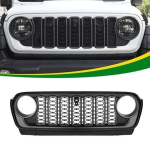 Front Grill Bumper Mesh Grille For 2020-2024 Jeep Gladiator JT With Camera Hole - Foto 1 di 10