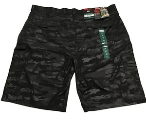 Hybrid Blackout Camo Cargo Shorts Mens Sz 40 Stretch Performance Fabric Iron Co - Picture 1 of 6