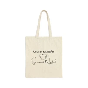 Running on coffee sarcasm and lipstick tote Bag - Picture 1 of 5