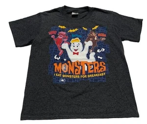 Port & Co Graphic Tshirt I Eat Monsters For Breakfast Youth M Short Sleeve - Picture 1 of 8