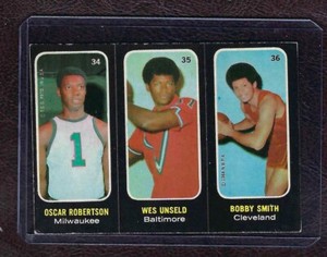 1971-72 Topps Trios Stickers NBA Robertson, Unseld, Smith, HOFers, SP, EX!