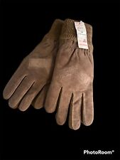 Vintage Grossman Cap Men's Winter Gloves Tan Suede Cowsplit Leather One Size NWT