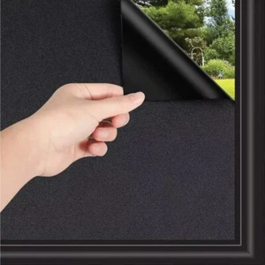 Blackout Window Film Static Cling Reusable Removable 100% Privacy Glass Film - Picture 1 of 4