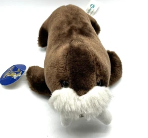 Sea World Walrus 11” Plush Brown Stuffed Animal Vintage 1989 with tag Korea - Picture 1 of 7