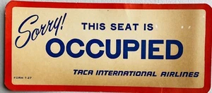 TACA Airlines - Tarjeta ocupada con asiento de papel - Inglés y español - Imagen 1 de 2
