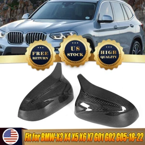 Real Carbon Fiber Mirror Cover Caps For BMW X3 X4 X5 X6 G01 G02/G05/G06 M Style - Imagen 1 de 15