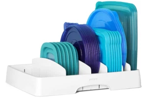 Lid Storage Organizer Adjustable Kitchen Cabinet Drawer Food Container BPA Free - Picture 1 of 8