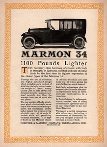 Marmon 34 Touring 1916 sedán anuncio original - Imagen 1 de 1